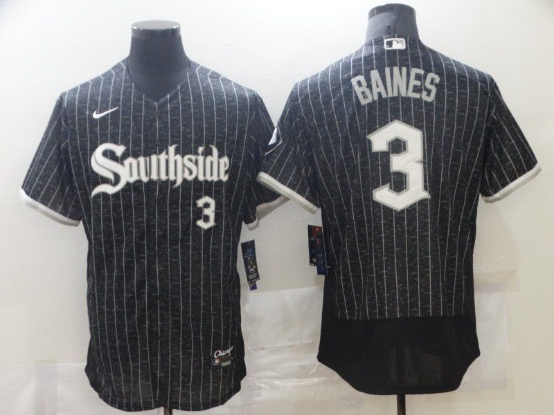 Men Chicago White Sox #3 Baines City Edition Black Elite Nike 2021 MLB Jersey->chicago white sox->MLB Jersey